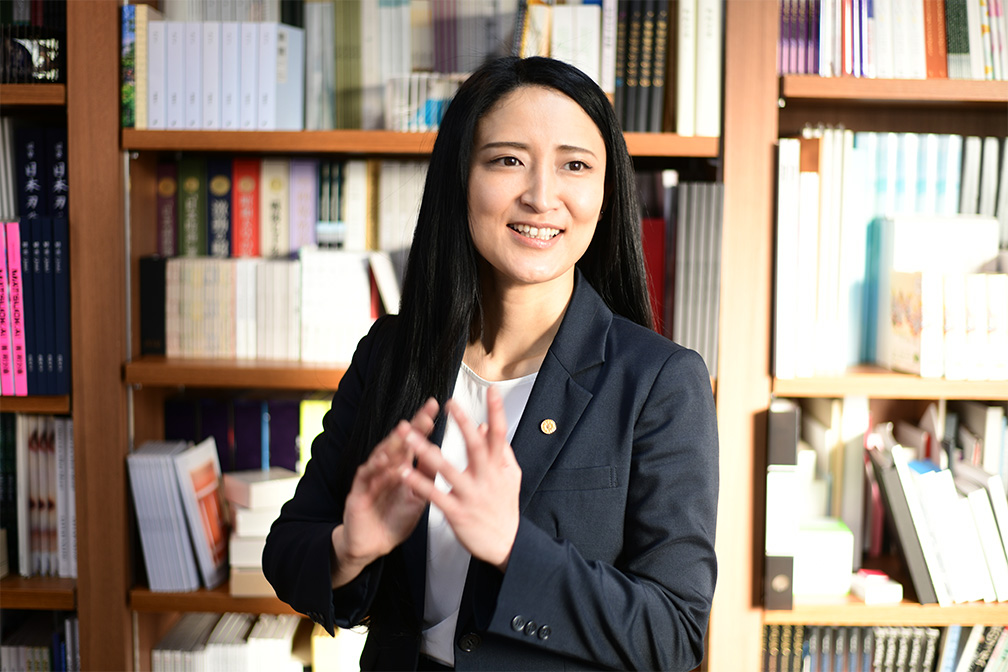 Woman smiling